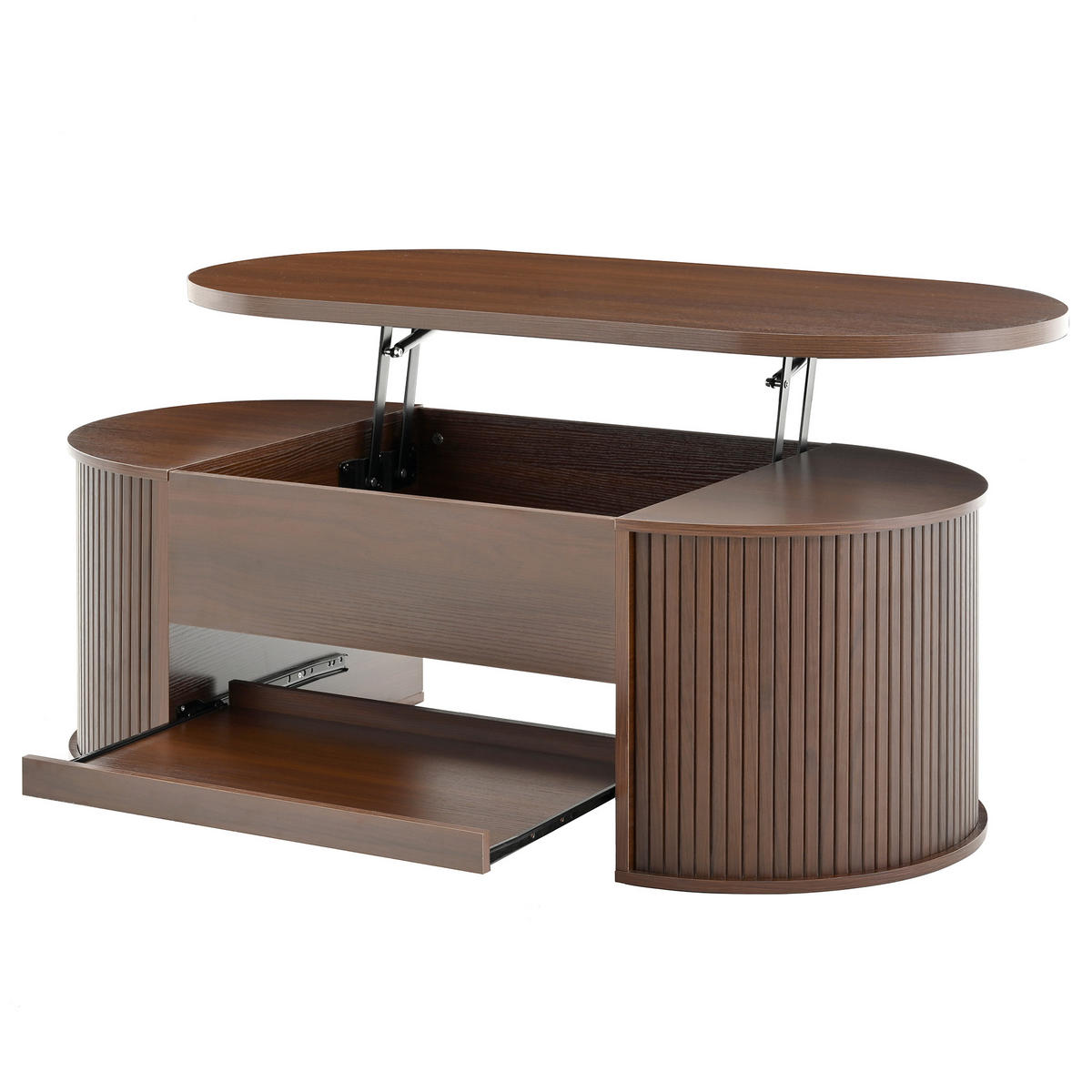 COUCHTISCH Walnussfarben 110/55,5/40 cm höhenverstellbar - Walnussfarben, Holzwerkstoff (55.5/110/40cm) - PANGIVO