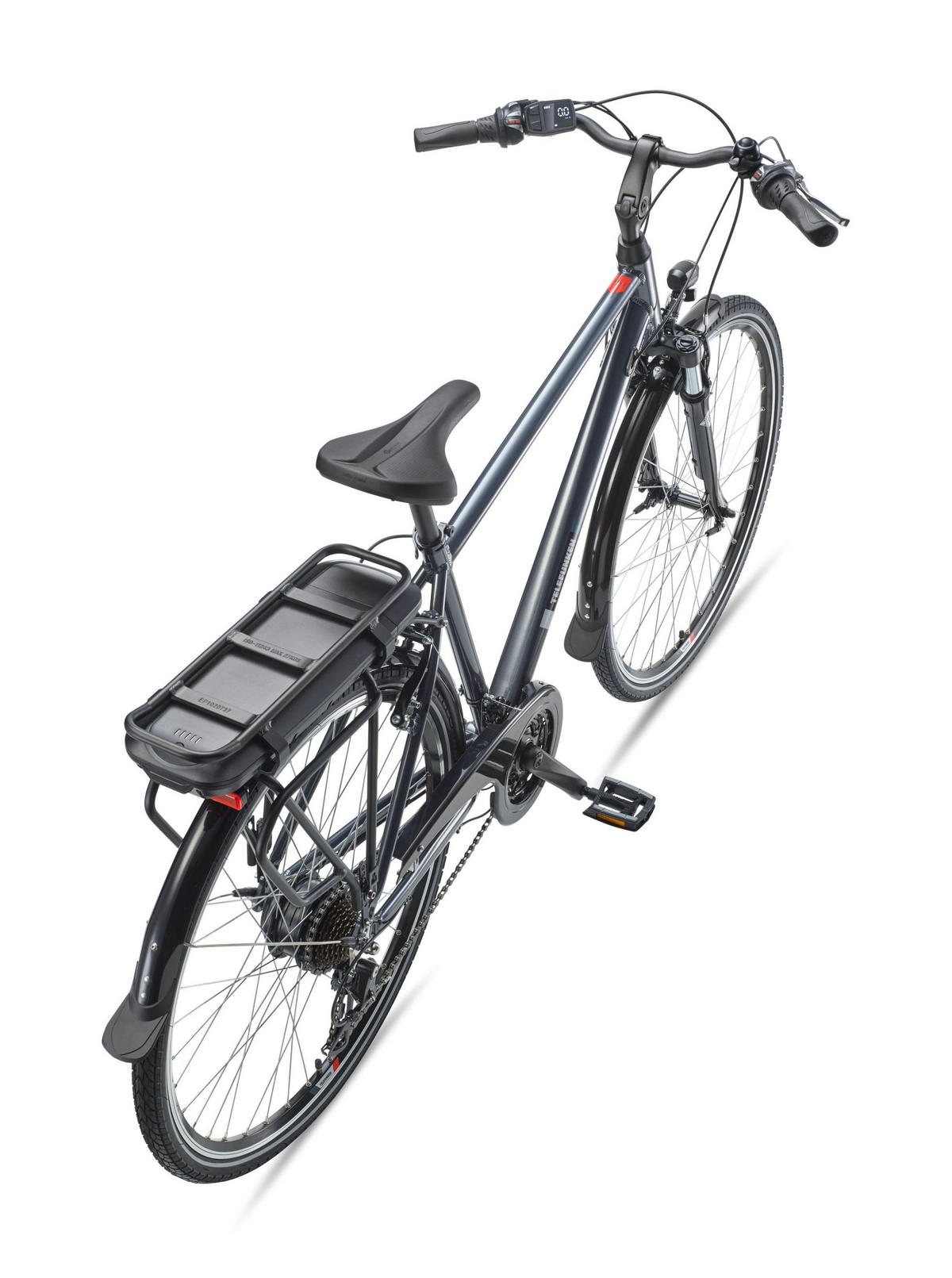 E-BIKE XT485 Trekking Elektrofahrrad 21-Gang Shimano Kettenschaltung, Pedelec, 14,5Ah, 37V Akku - Anthrazit, Metall (112cm) - Telefunken