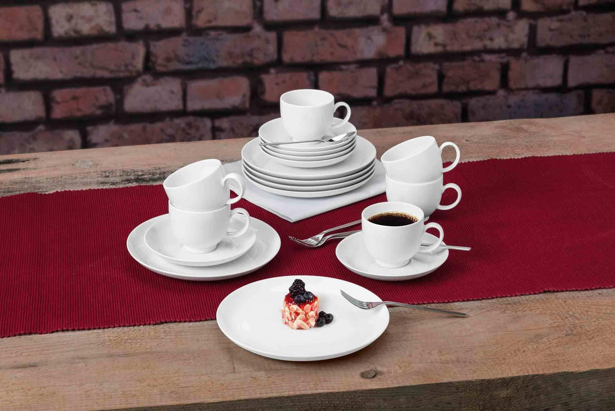 KAFFEESERVICE Lido Weiß weiß 18er Set - Weiß, Keramik (24/18.1/43cm) - Seltmann Weiden