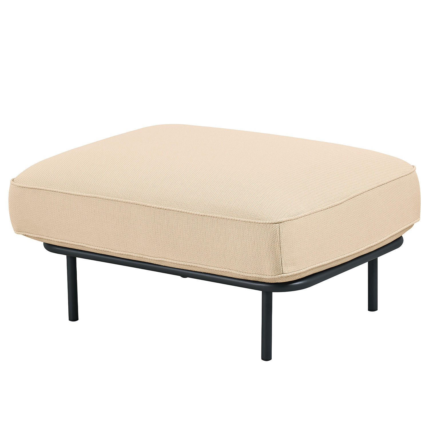 OUTDOOR-HOCKER - Beige, Textil/Metall (85/45/64cm) - home24