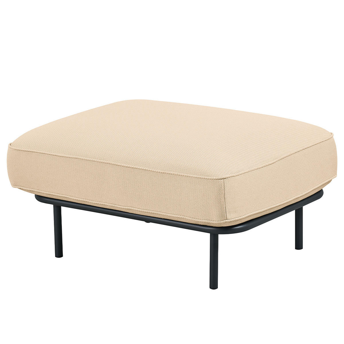OUTDOOR-HOCKER - Beige, Textil/Metall (85/45/64cm) - home24