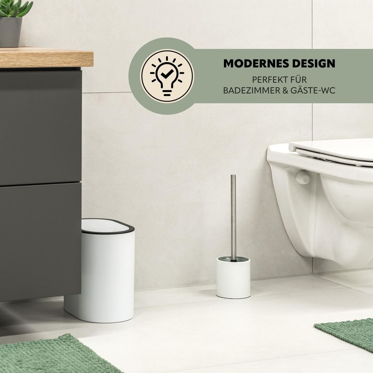 WC-GARNITUR TIRANO, Edelstahl, weiß - Weiß, Metall (10/37/10cm) - bremermann