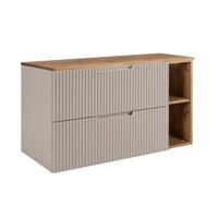 BADEZIMMERSCHRANK : Beige/Eiche, Craft 100 (80 + 20) x 58,6 x 46 cm - Beige/Braun, Holzwerkstoff (100/58.6/46cm) - 3XE LIVING
