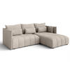 ECKSOFA L Form Cosmova Hellbraun 245/182/83 cm mit Schlaffunktion - Hellbraun/Schwarz, Kunststoff/Textil (245/182cm) - AX Living
