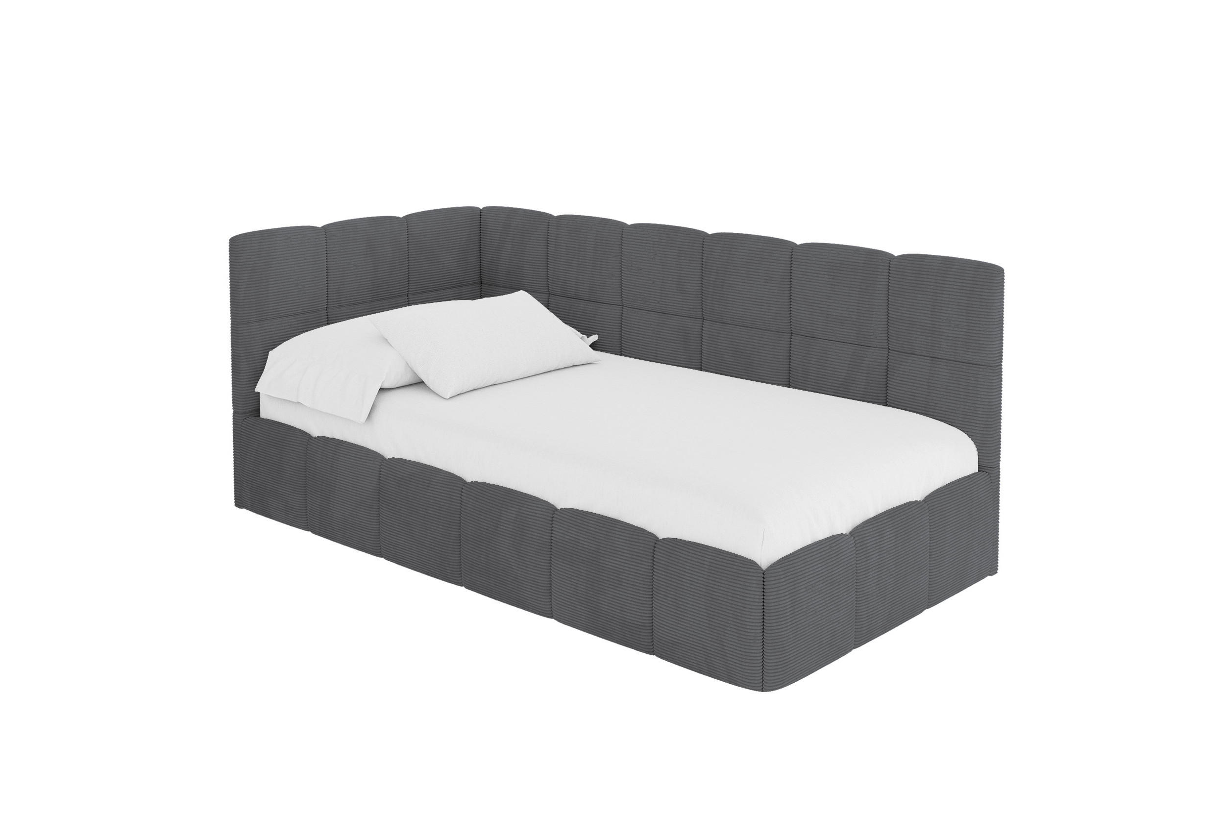 ALTDECOR JEDNOLŮŽKOVÁ POSTEL pro mládež s úložným prostorem vpravo, s matrací - LIVY 100x200 tmavě šedá