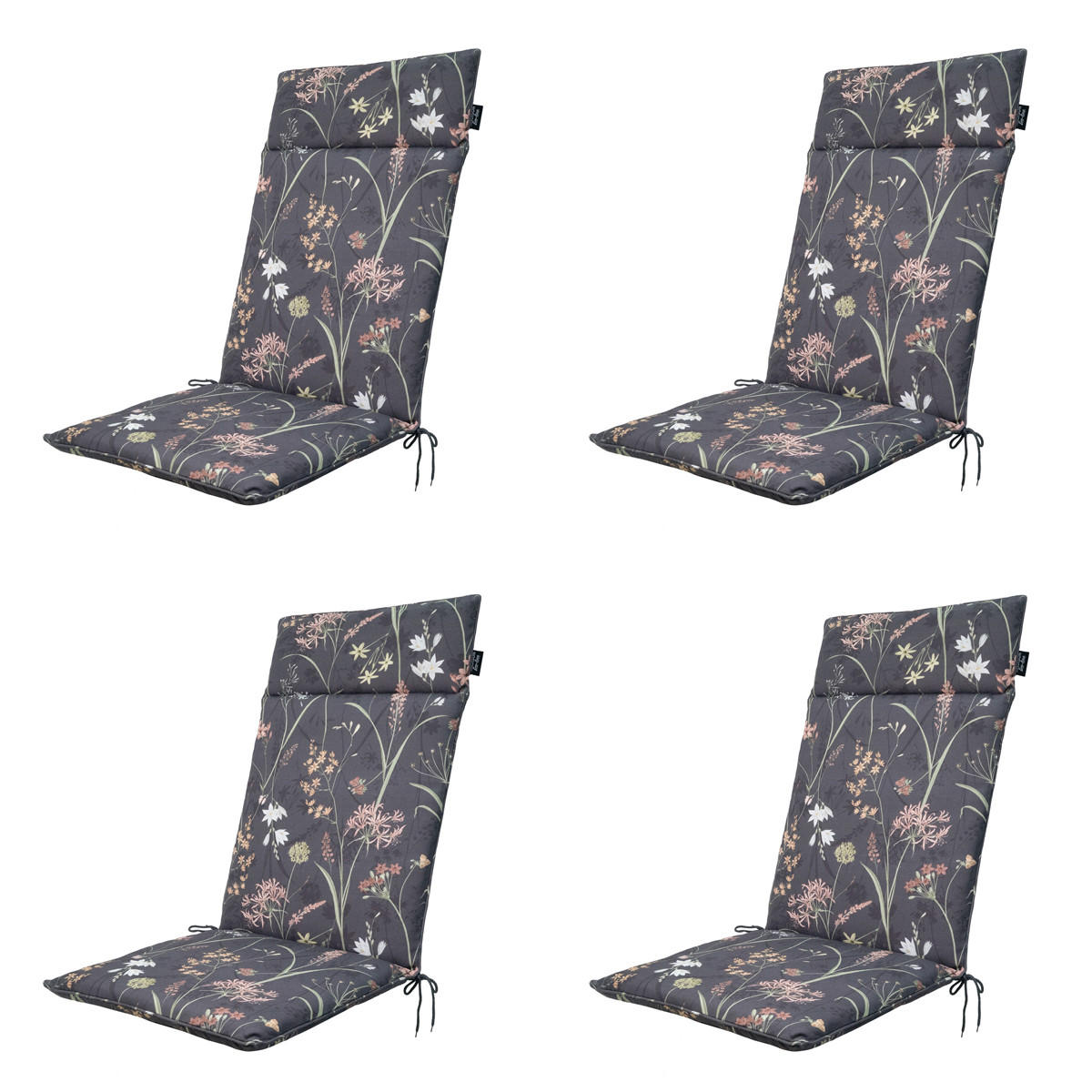 GARTENSTUHLKISSEN Canvas 120/50 cm 4er-Set - Grau, Textil (50/8/120cm) - Madison