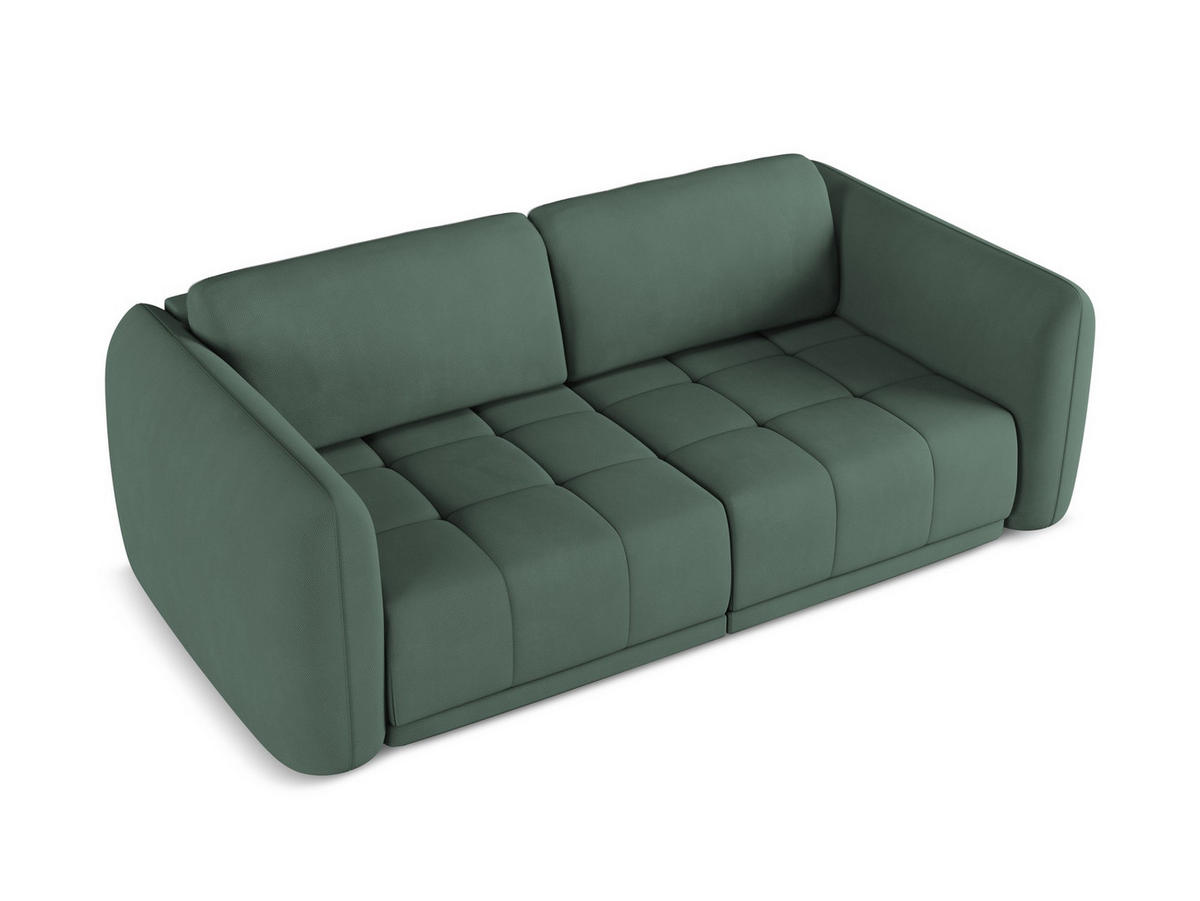 3-SITZER SOFA Chenille Stoff Grün - Schwarz/Grün, Kunststoff/Textil (210/74/105cm) - Makamii