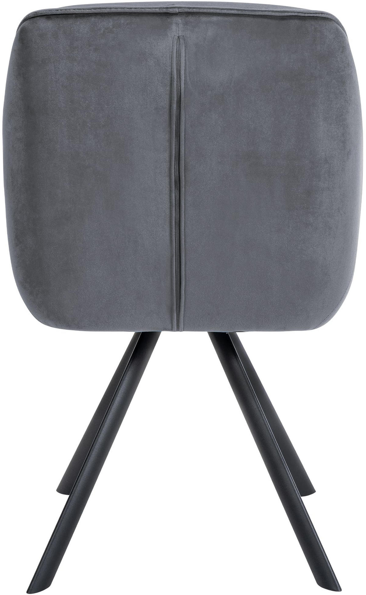 ARMLEHNENSTUHL Samt dunkelgrau - Dunkelgrau/Schwarz, Textil/Metall (57/90/63cm) - CLP