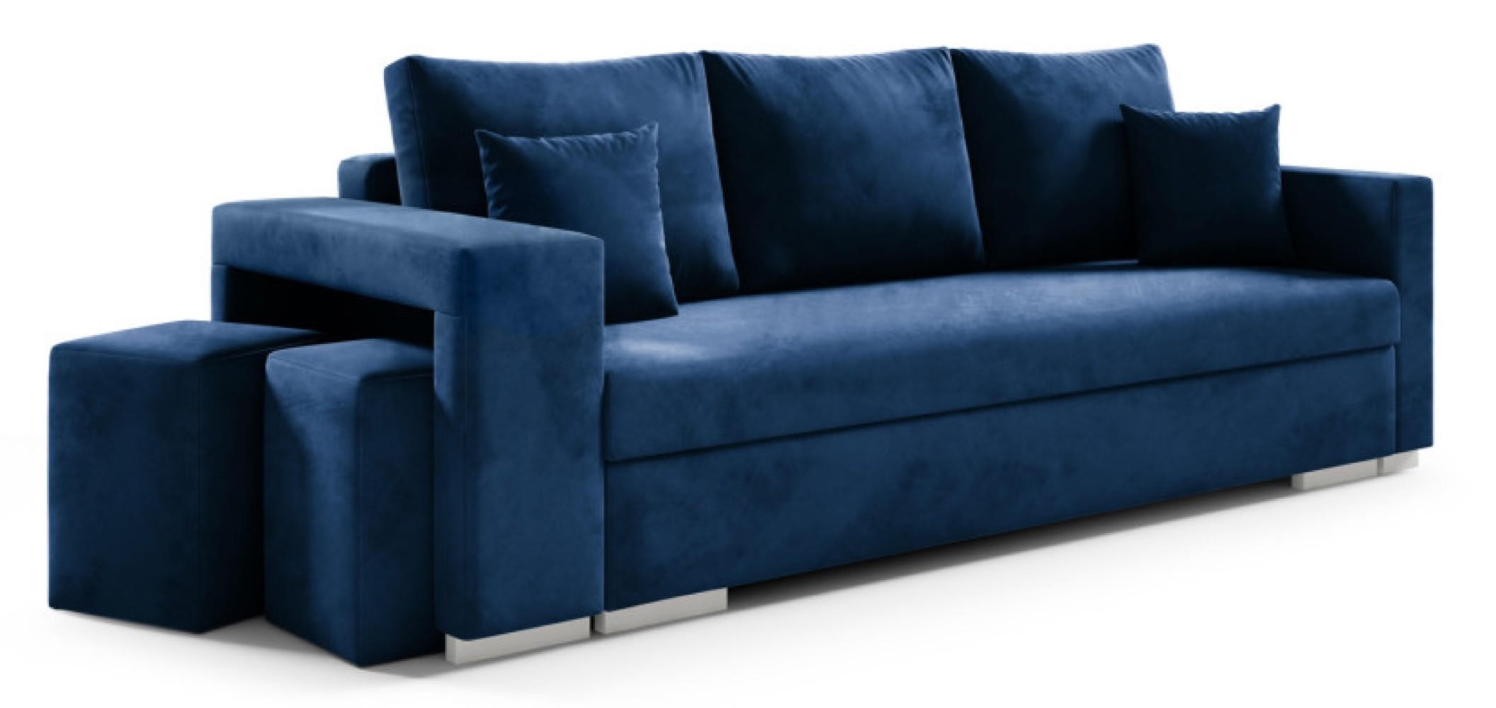 SOFA Grafit TANGO Mit Hockern - Graphitfarben, Textil (238/85/87cm) - Sepro Meble