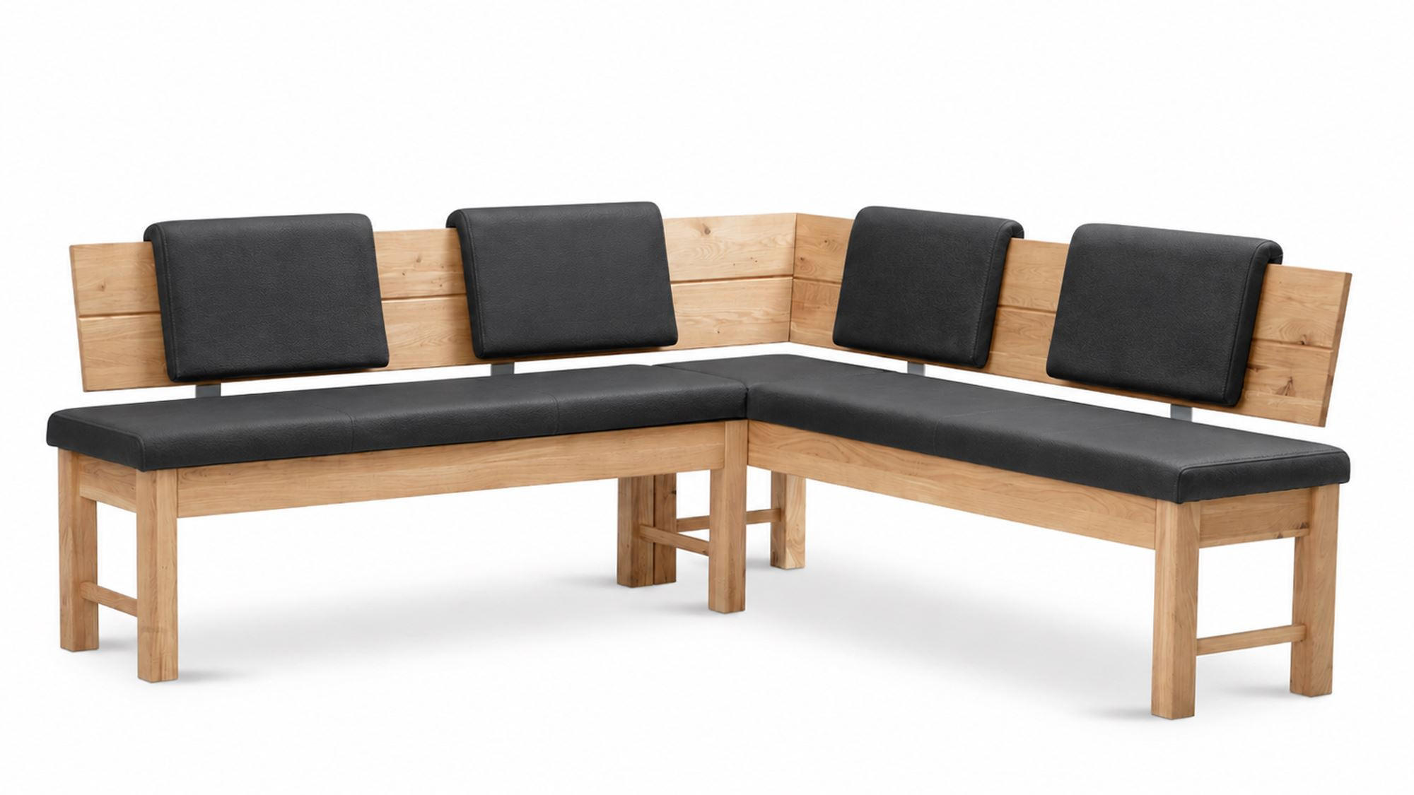 ECKBANK mit Truhe Dyan 2 für 5 Personen Massivholz Wildeiche/Grau - Wildeiche/Grau, Holz (192/167cm) - 58aufmkessel