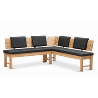 ECKBANK mit Truhe Dyan 2 für 5 Personen Massivholz Wildeiche/Grau - Wildeiche/Grau, Holz (192/167cm) - 58aufmkessel