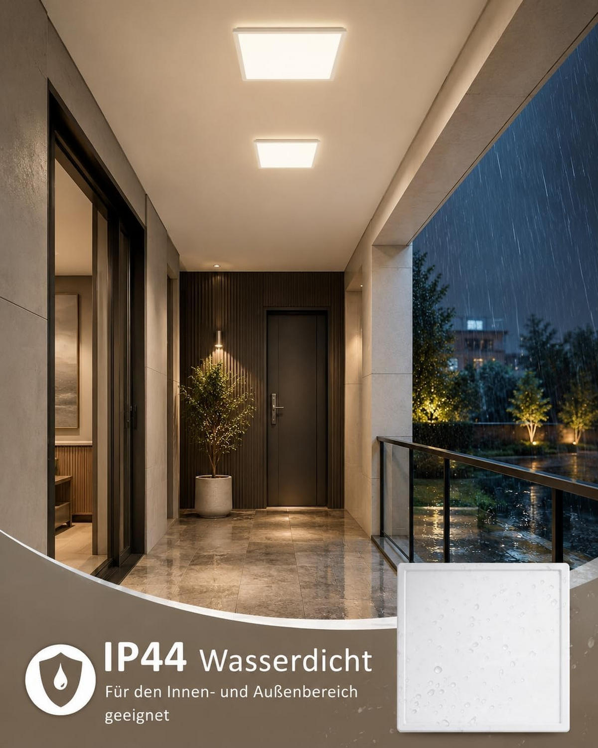 LED-DECKENLEUCHTE 29.3/29.3/3cm - Weiß, Kunststoff (29.3/29.3/3cm) - Nettlife
