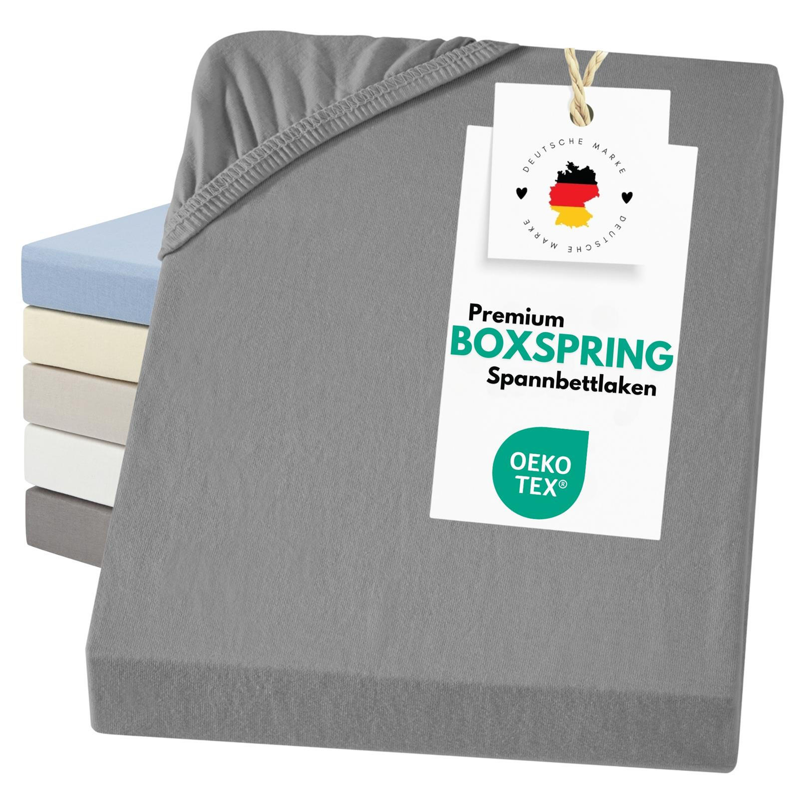 SPANNBETTLAKEN-BOXSPRINGBETT 140x200 - 160x200 Jersey Spannbetttuch 100% Baumwolle, Bettlaken Uni Dunkelgrau - Dunkelgrau, Textil (140/200cm) - Carpe Sonno
