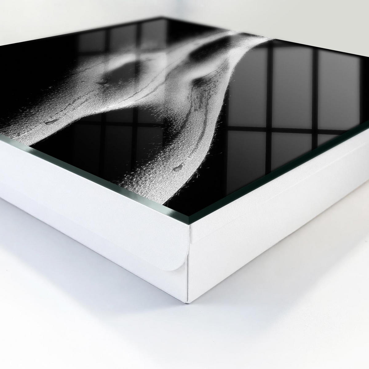 SCHLÜSSELBOX Weiß 30x30 cm – Türöffnung nach rechts - Sinnliche Eleganz - Schwarz, Metall (30/30/5cm) - TULUP