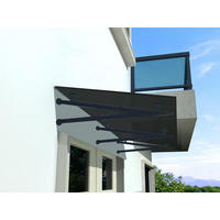 GLASVORDACH 250x90 cm Sicherheitsglas Edelstahl Grauglas V-RAL7016 - Grau, Glas (250/1.31/90cm) -  Glaswerk Westfalen