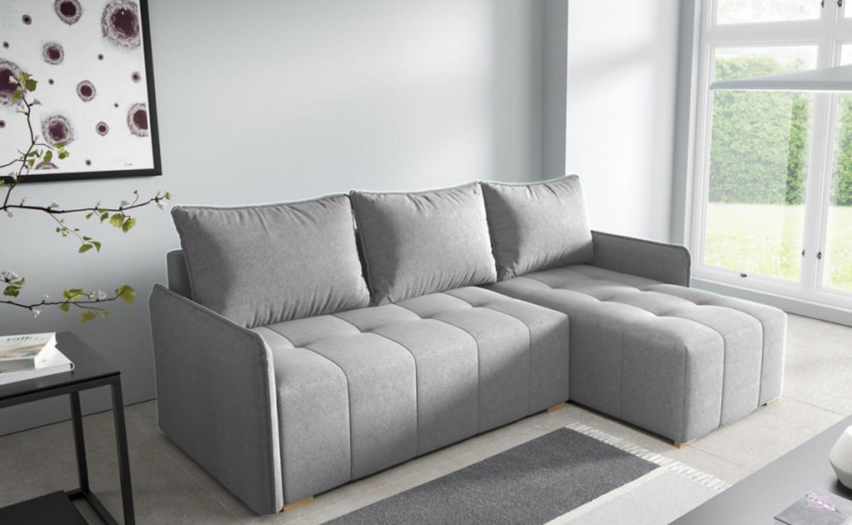 ECKSOFA Hellgrau GREND Rechts - Grau, Textil (210/140cm) - Sepro Meble