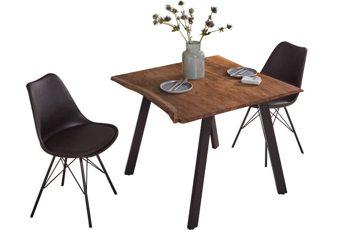 ESSTISCH LAXMI - Schwarz/Braun, Holz/Metall (80/80/77cm) - SAM