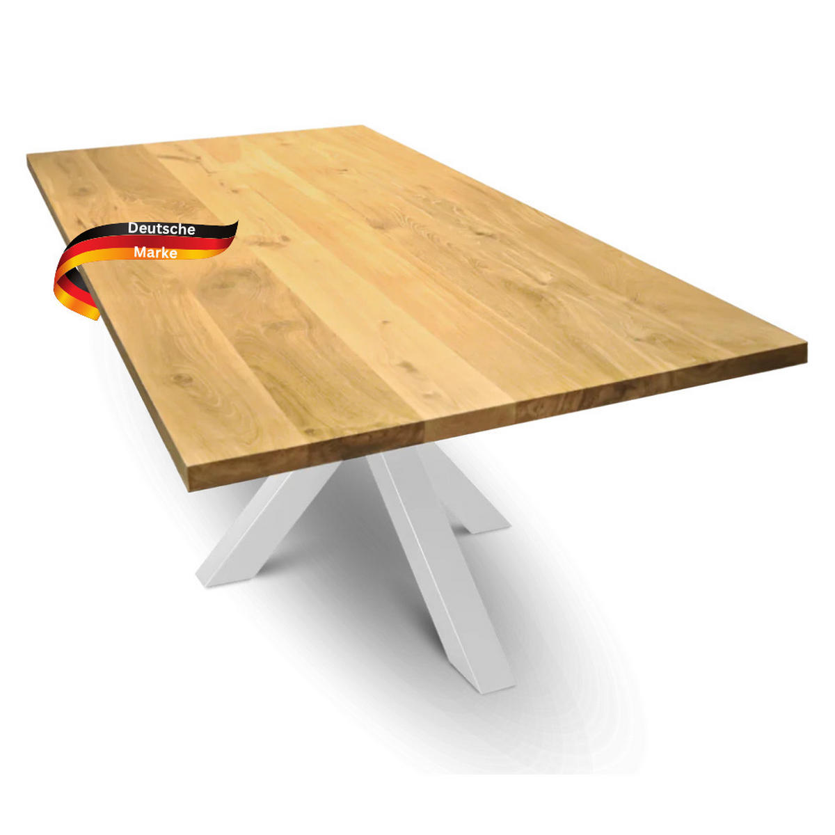 MASSIVHOLZPLATTE Eiche ERIK 220x100 cm Tischplatte rechteckig - Braun, Holz (220/100/4cm) - DELUKE