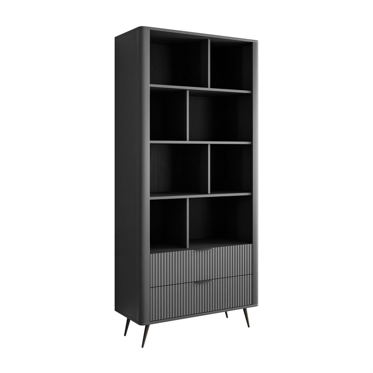 REGAL SCARLETT MIT SCHUBLADEN SCHWARZ - Schwarz, Holzwerkstoff (88/193.8/38cm) - Lookway