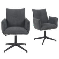 BÜROSTUHL Mika-Till - Anthrazit/Schwarz, Textil/Metall (60/85/63cm) - DUBI Möbel