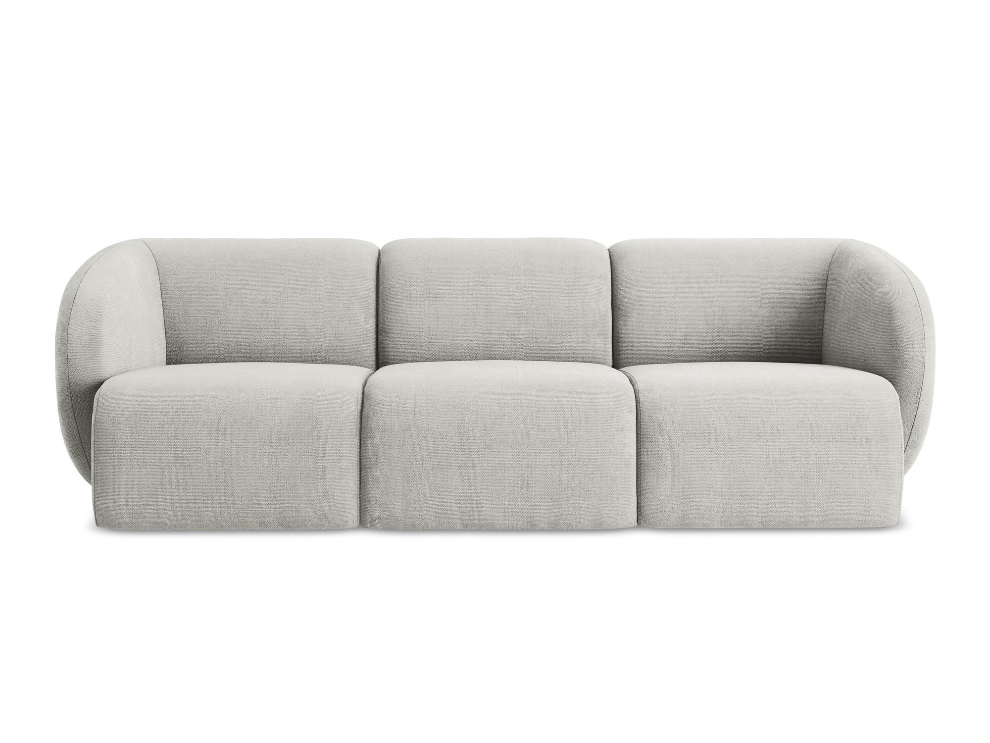 3-SITZER SOFA Chenille Stoff Grau - Hellgrau/Schwarz, Holzwerkstoff/Kunststoff (244/75/94cm) - Makamii