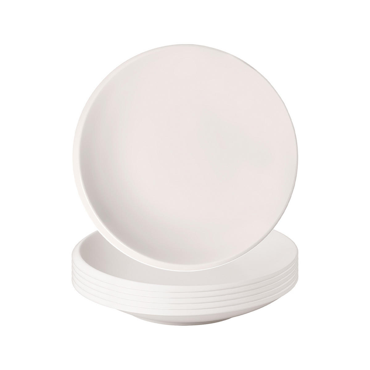 SCHALEN FLACH NewMoon weiß ø 25 cm 6er Set - Weiß, Keramik (25cm) - Villeroy & Boch