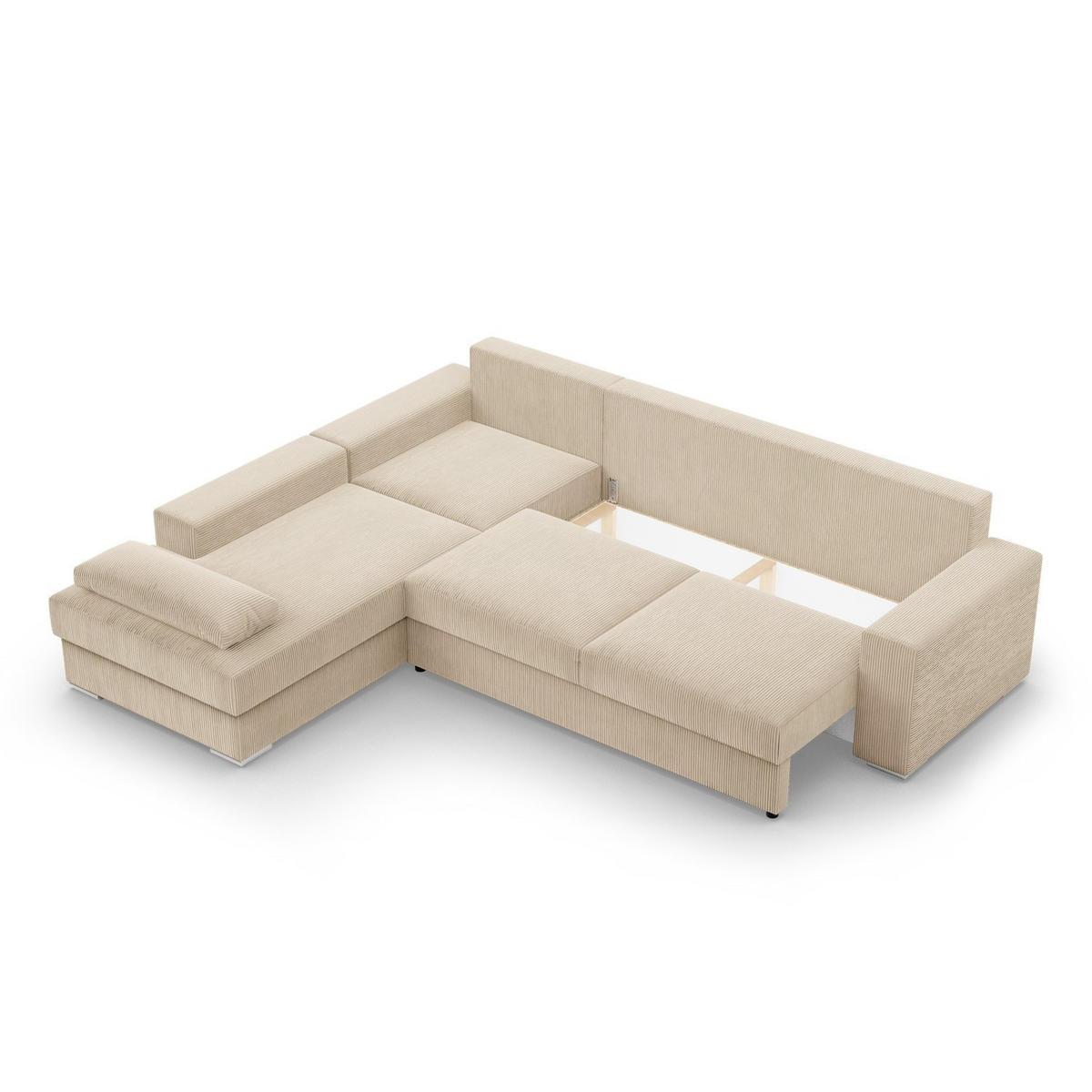 ECKSOFA MIT SCHLAFFUNKTION VELANO Beige - Beige, Textil (231/287cm) - Mebligo