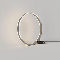 LED-TISCHLAMPE Ring Direkt/Indirekt Schwarz/Aluminium Ø 40cm - Schwarz/Alufarben, Metall (3.3/40/40cm) - s.luce