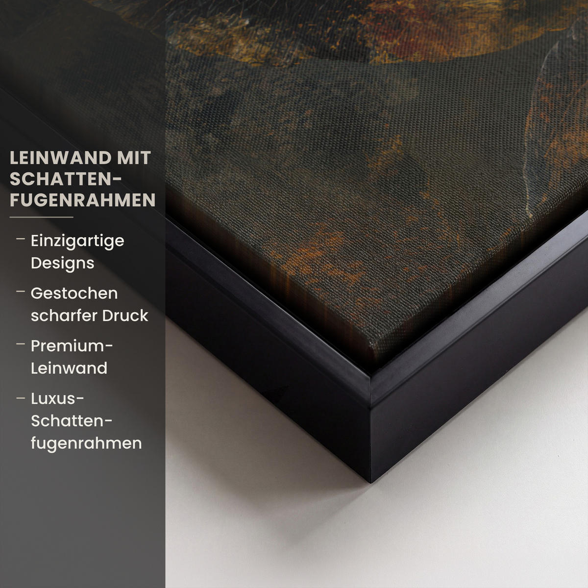 LEINWAND Bilder mit Rahmen - Golden Leaf Komposition - Botanical Luxury - 70x100 - Goldfarben, Textil (70/100cm) - MuchoWow