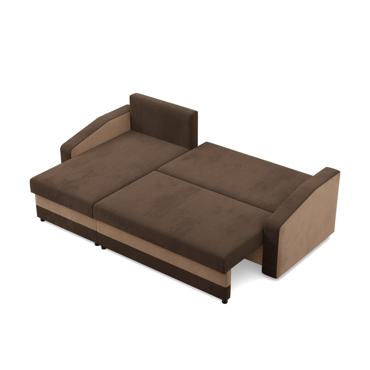 ECKSOFA MIT SCHLAFFUNKTION ORION, Dunkelbraun + Braun - Braun, Textil (231/140cm)