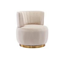 SESSEL Samt Beige drehbar - Beige, Holzwerkstoff/Textil (62.5/69.5/62cm) - WISHDOR