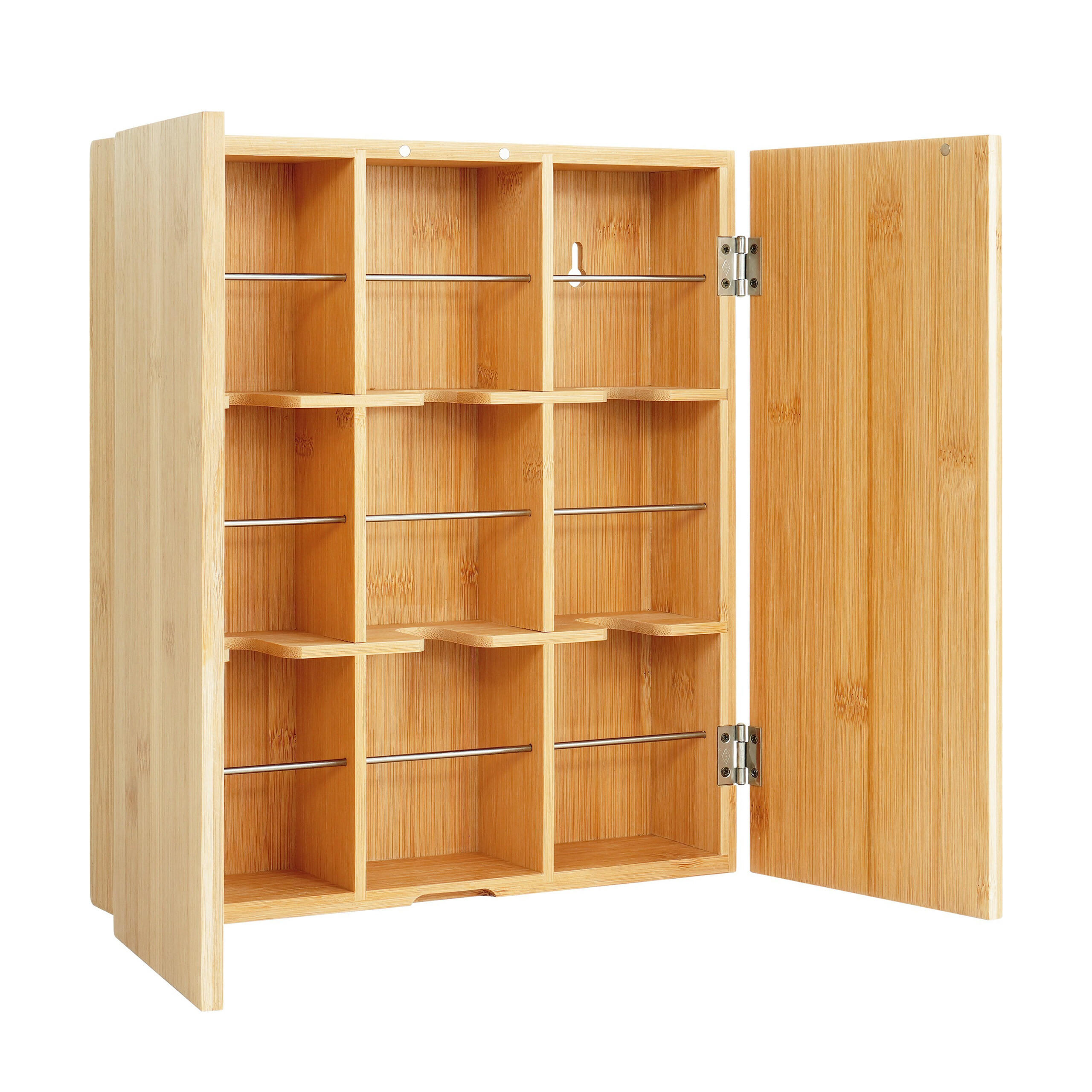 TEEBOX - Hellbraun, Holz/Metall (26.5/31/7cm) - Relaxdays