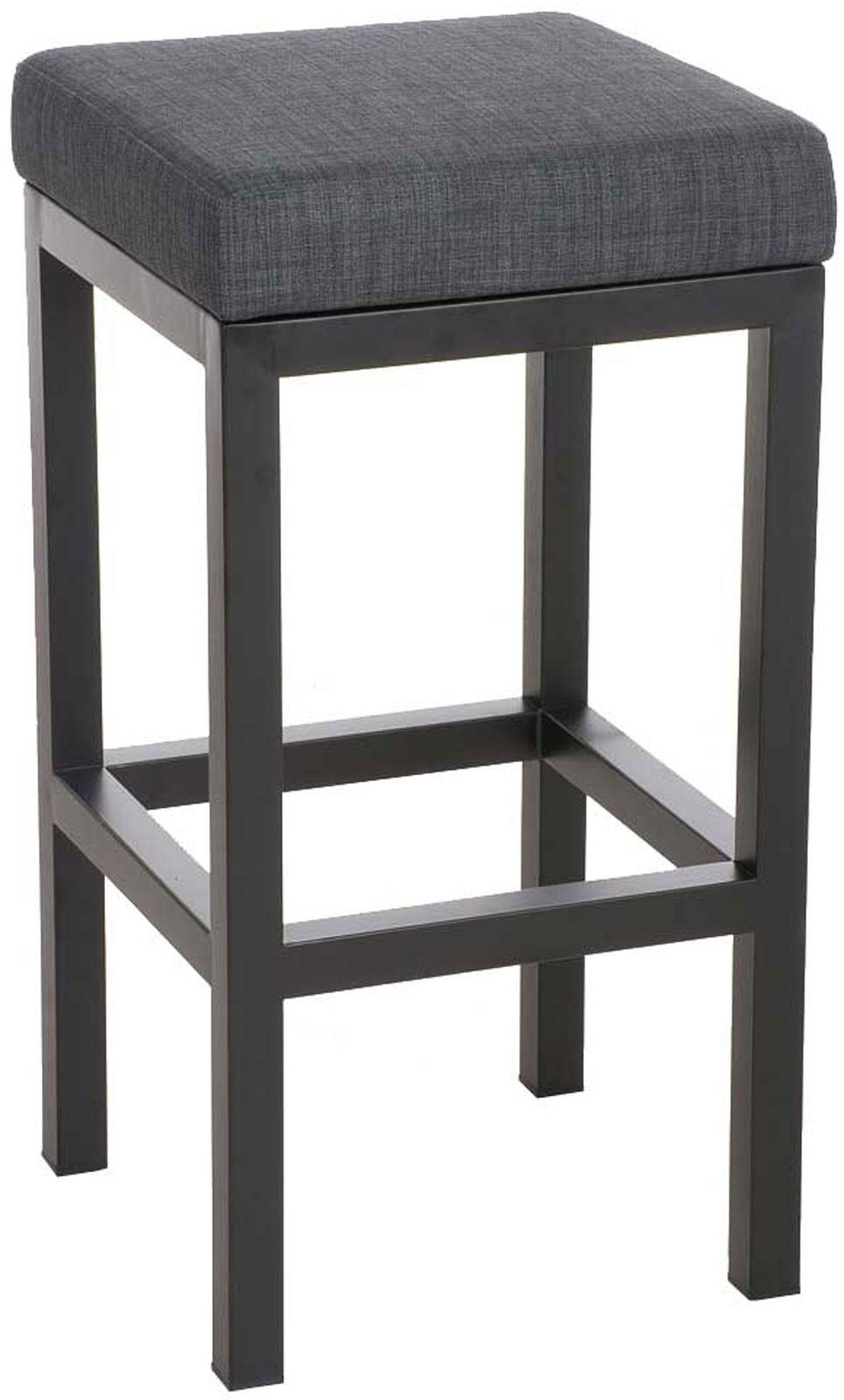 BARHOCKER KIEL Dunkelgrau Stoff Stahl 85 cm Höhe - Dunkelgrau, Metall (41/85/41cm) - DELUKE