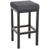 BARHOCKER KIEL Dunkelgrau Stoff Stahl 85 cm Höhe - Dunkelgrau, Metall (41/85/41cm) - DELUKE