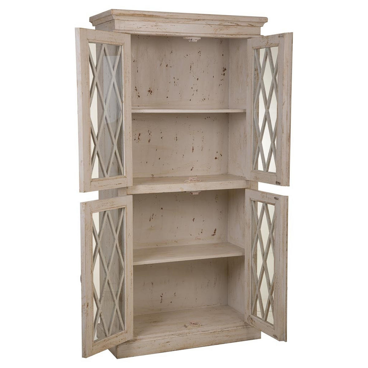 VITRINE aus Holz und Glas 90x40x183 cm - Beige, Holz (90/183/40cm) - Wanderlust