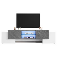 TV-LOWBOARD 180/40/46,5 cm weiß-grau aus MDF mit LED-Beleuchtung - Weiß, Holzwerkstoff (180/46.5/40cm) - OKWISH