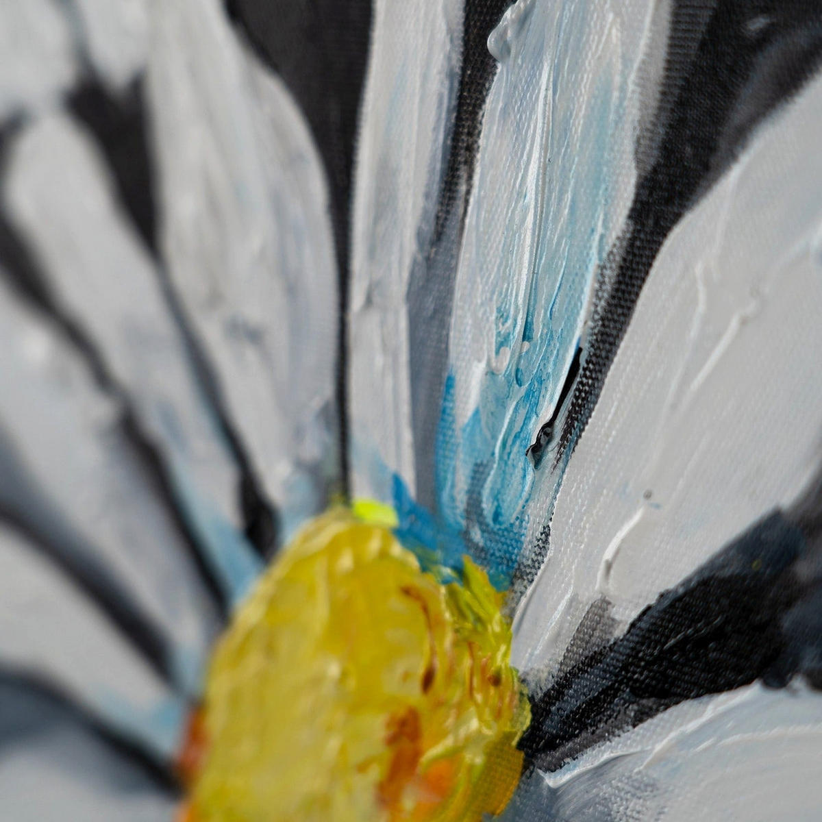 GEMÄLDE Schneeweiße Margeriten Schattenfugenrahmen Schwarz 140x100 cm - Schwarz, Holz (140/100cm) - YS-art gallery