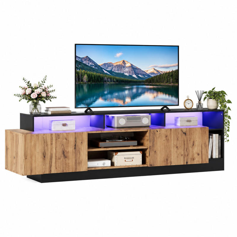 Beauniv Tv-Schrank Schwarz 190x48.5x40 cm