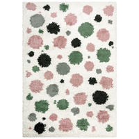 KINDERTEPPICH Ibi Foco Mazovia 140x200cm Creme Rosa Abstrakt Langflor - Pink, Textil (140/200cm) - Mazovia