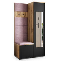 GARDEROBENSCHRANK VIRA 95/181/51 cm Modern Garderobe-Set Eiche Wotan - Eiche Wotan/Lila, Holzwerkstoff (95/181/51cm) - MASSENO