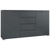 SIDEBOARD Sylt Anthrazit matt - Anthrazit, Holzwerkstoff (138.5/75.5/35cm) - Vladon