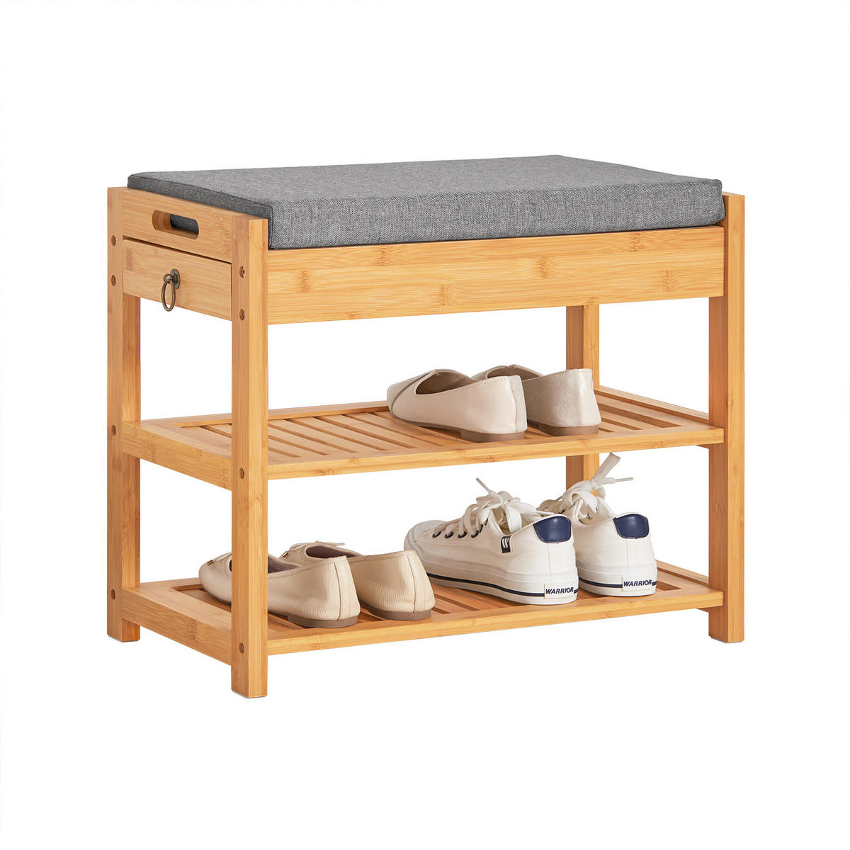 SCHUHBANK Natur - Naturfarben, Holz (55/46/30cm) - SoBuy