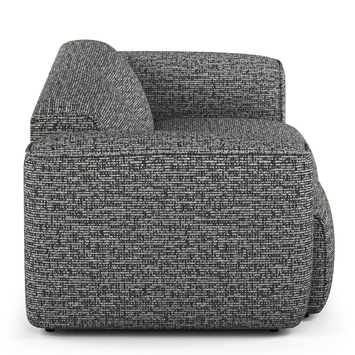 3-SITZER SOFA - Schwarz/Grau, Kunststoff/Textil (251/71/102cm) - home24