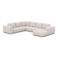 WOHNLANDSCHAFT Casaluna U-Form Weiß Bouclestoff - Weiß, Kunststoff (338/88/267cm)