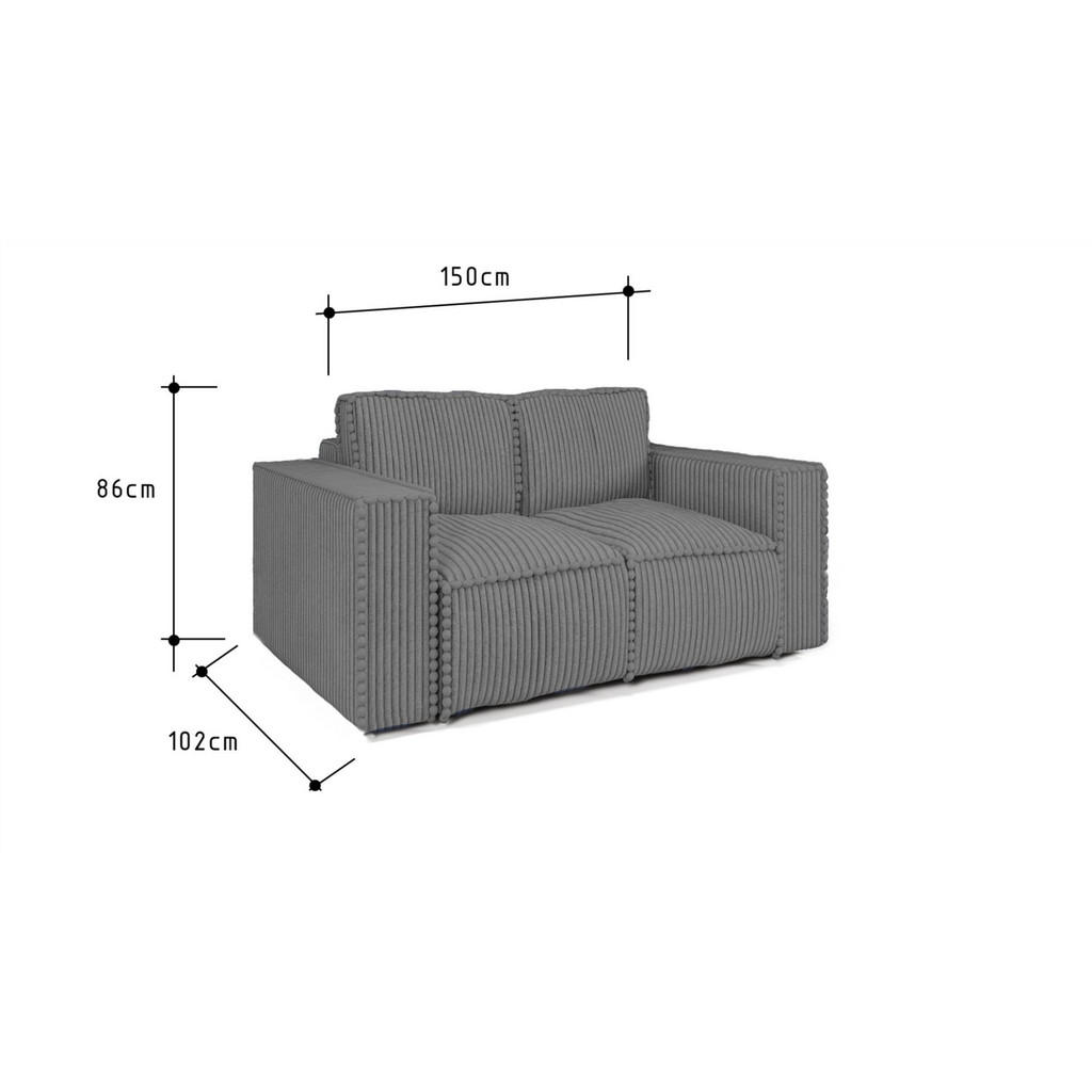Thumbnail - Fun Möbel Sofa, Schwarz, Textil, 150x86x102 cm, Wohnzimmer, Sofas & Couches, Sofas, 2-Sitzer Sofas