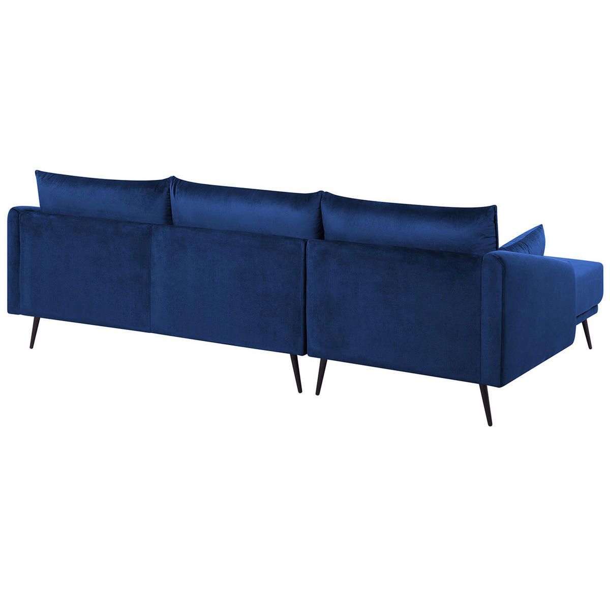 ECKSOFA Samtstoff Marineblau Varde - Hellblau, Textil (245/162cm) - Beliani