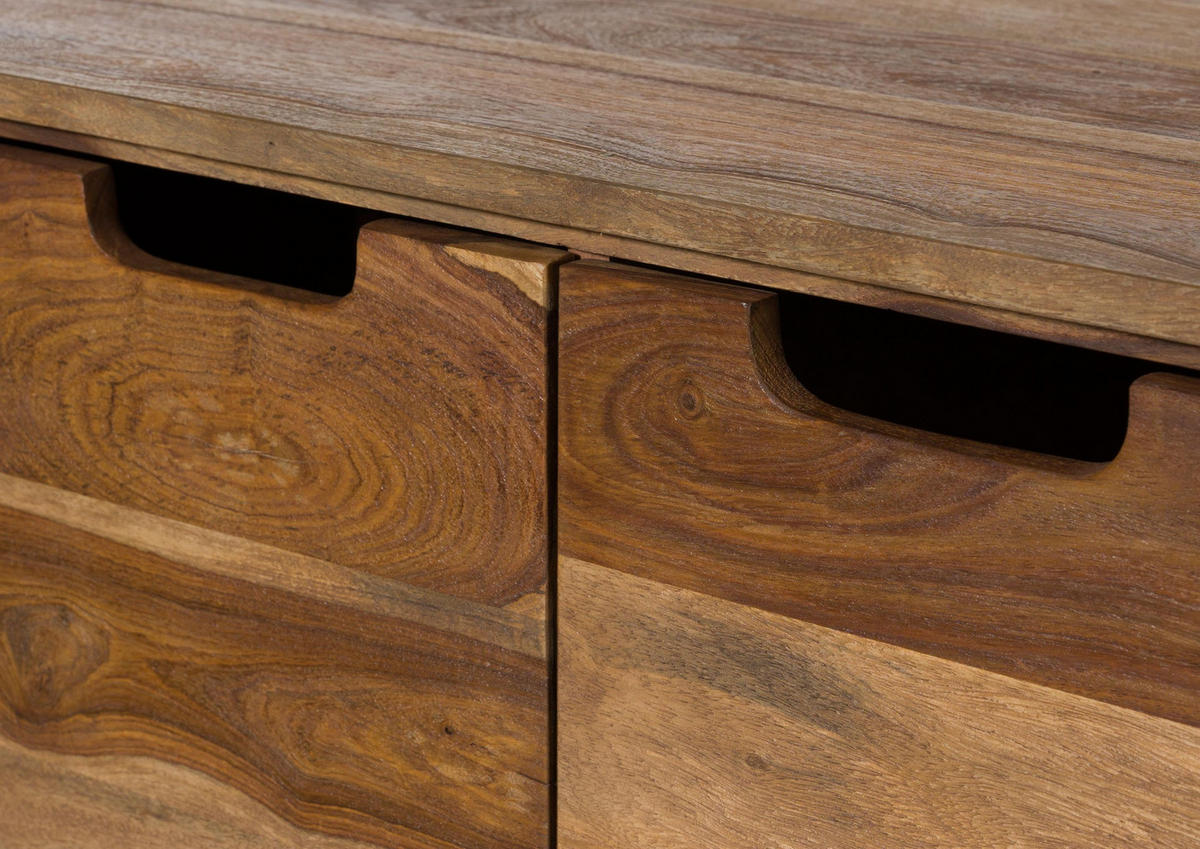TV-BOARD Sheesham 180x40x48 natur sandgestrahlt lackiert MALMÖ 2 #222 - Naturfarben, Holz (40/48/180cm) - Massivmoebel24
