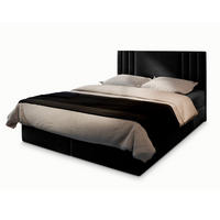 BOXBETT BRES 180x200 cm mit Matratze und Topper - Schwarz - Schwarz, Holz (180/200cm) - MASSENO