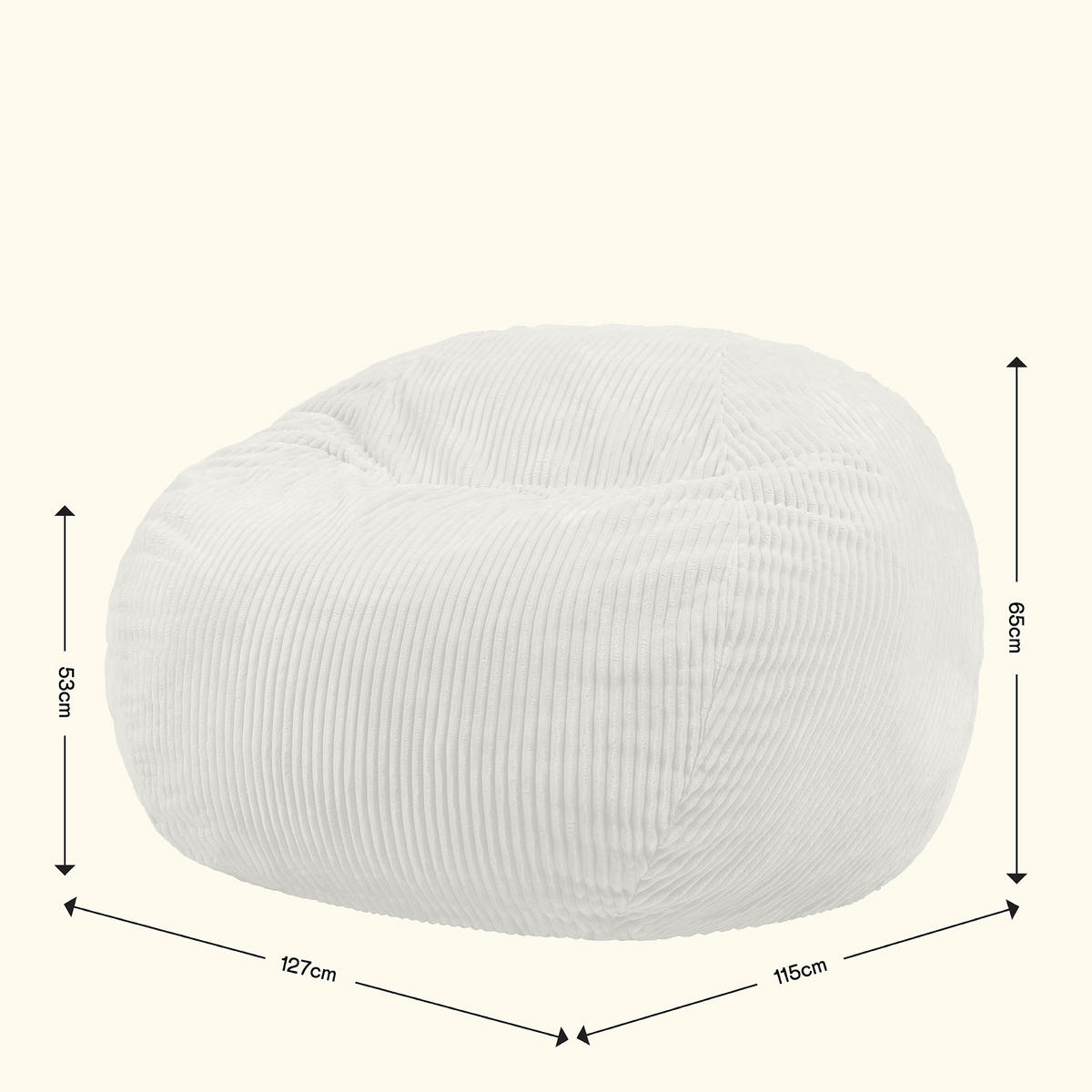 SITZSACK Nimbus - Grau, Textil (127/65/115cm) - icon