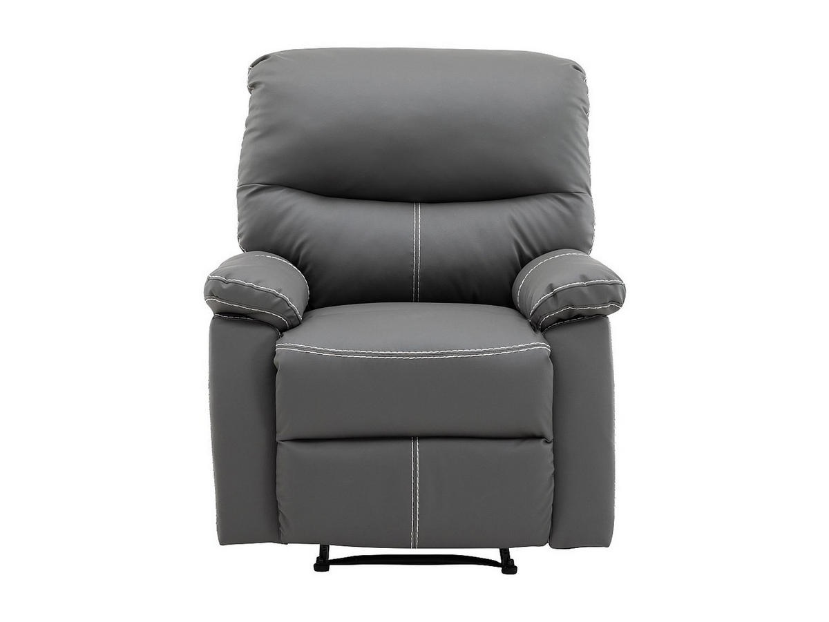 RELAXSESSEL - 1 -Sitzer - Kunstleder - grau - CANBY - Grau, Leder (79/95/90cm) - Vente-Unique